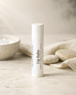 Natural beeswax lip balm in white BPA free tube